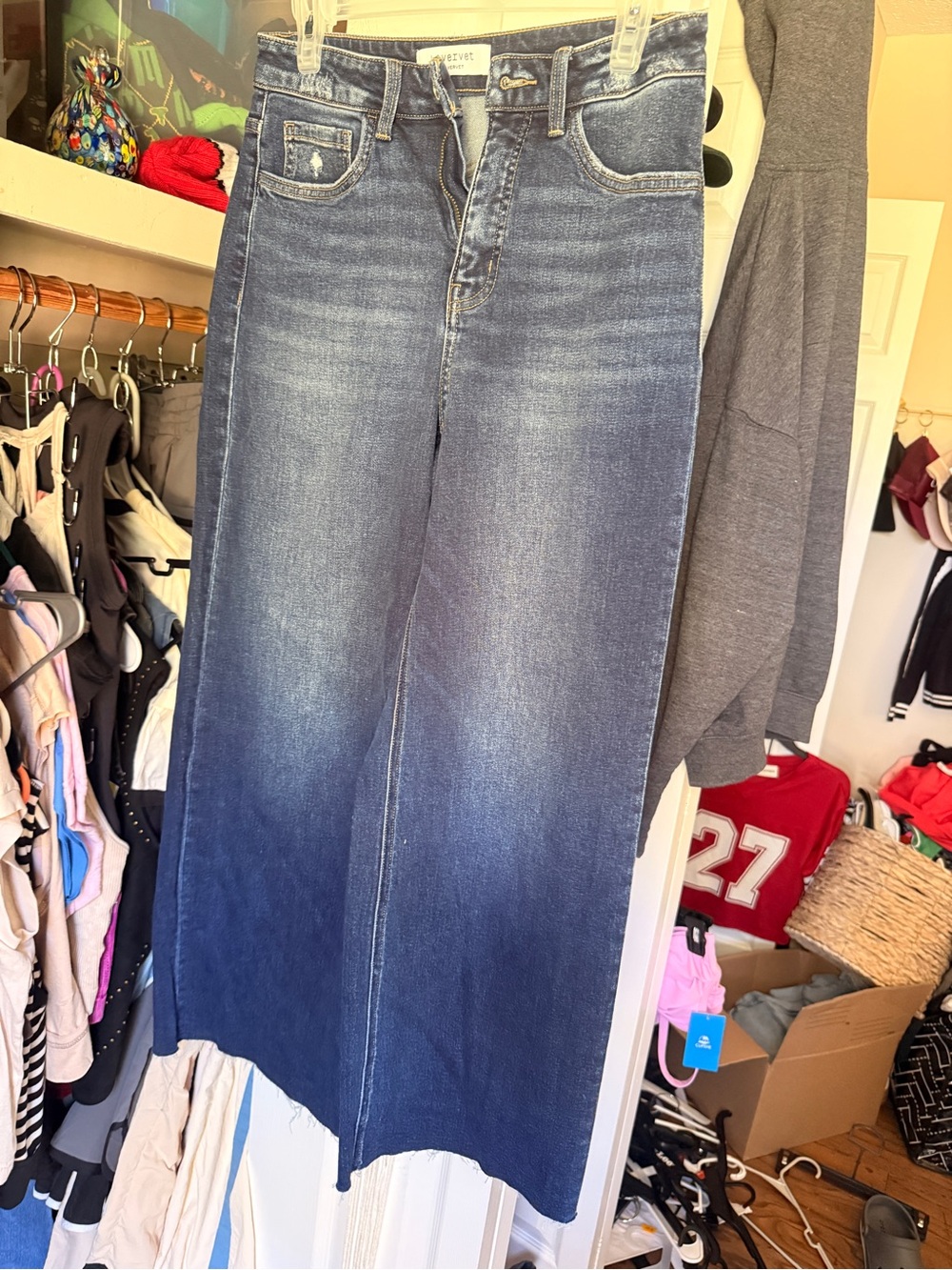 Level 99 Mid Wash High-Rise Wide Leg Jeans